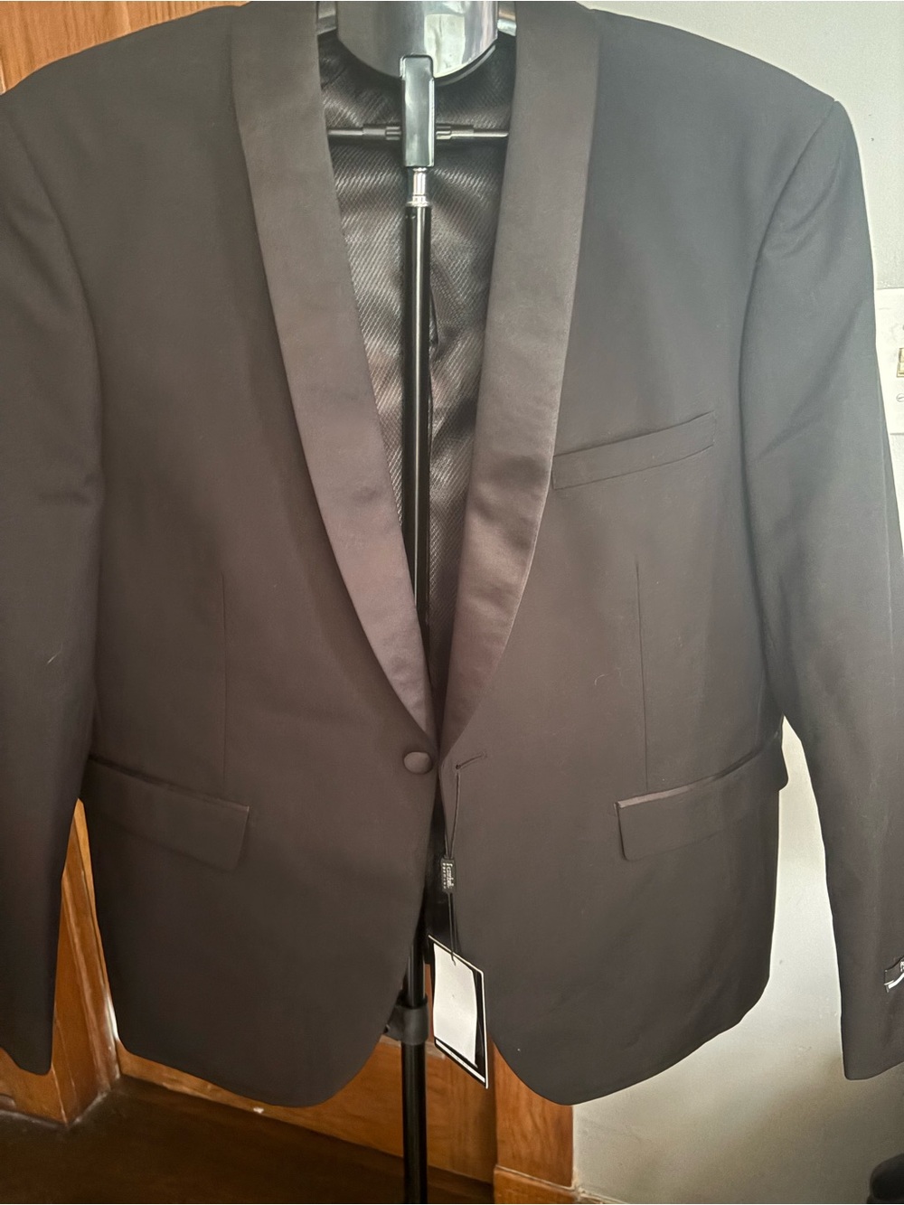 Portabella Premium Slim Fit Tuxedo Jacket — Black, Size 44S, NWT